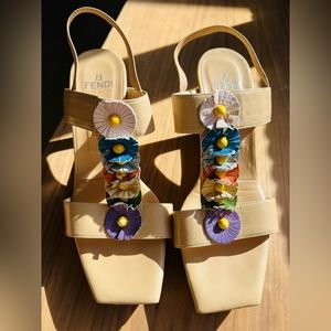 Rare Vintage Fendi Flower Heels